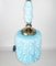 Blue Crystal Ceiling Lamp, 1920s 5