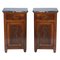 Antique Art Nouveau Walnut and Marble Nightstands, Set of 2 1