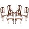 19th-Century Venetian Carved Walnut Chairs, Set of 6, Image 1