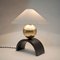 Rolled Steel & Brass U Lamp with Linen Lamphade by Louis Jobst, Image 5