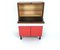 Mid-Century Yellow, Red and White Formica Secretaire, 1950s 5
