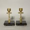 Art Nouveau Brass & Marble Candleholders, Set of 2 5