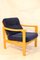 Scandinavian Armchair with Navy Velvet Fabric, 1950s 2
