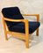 Scandinavian Armchair with Navy Velvet Fabric, 1950s 3