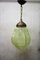 Green Art Deco Pendant Light with Crackled Glass, 1930s 1