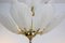 Lámpara de araña francesa de latón y cristal de Murano, años 70, Imagen 7