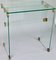 French Glass & Bronze Console Table, 1960s 12