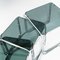 Glass & Chromed Tubular Steel Nesting Tables in the Style of Marcel Breuer, 1950s, Set of 3 2