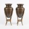 Antike Jugendstil Vasen aus Messing auf Gestellen, 1900er, 2er Set 1
