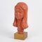 Terracotta Bust of a Girl by Paul Serste, 1950s 1