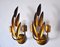 Mid-Century Gold Wrought Iron Sconces, 1950s, Set of 2 1