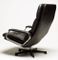 Aluminum and Black Leather Swivel Chair, 1970s 3