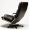 Aluminum and Black Leather Swivel Chair, 1970s, Image 3