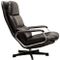 Aluminum and Black Leather Swivel Chair, 1970s, Image 6