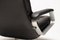 Aluminum and Black Leather Swivel Chair, 1970s, Image 8