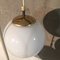 Lámpara colgante de latón y vidrio opalino de Parscot, años 60, Imagen 5