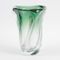 Vaso vintage in vetro verde di Val Saint Lambert, anni '60, Immagine 1