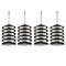 Black & Aluminium Pendant Lamps by Hoogervorst for Anvia, 1960s, Set of 4 1