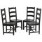 Ebonized Solid Oak Art Deco Dining Chairs, 1930s, Set of 4 1