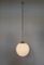 Lámpara colgante de metal cromado y vidrio opalino, años 70, Imagen 7
