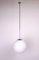 Lámpara colgante de metal cromado y vidrio opalino, años 70, Imagen 5