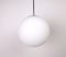 Chrome and White Opal Glass Pendant Light, 1970s 6