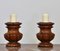 Antike Kerzenständer aus gedrehtem & geschnitztem Holz, 2er Set 1
