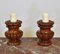 Antike Kerzenständer aus gedrehtem & geschnitztem Holz, 2er Set 2