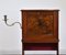 Antiker Arts & Crafts Schreibtisch aus Nussholz mit Tragegriffen 3