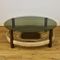 Vintage Couchtisch aus Wengeholz, Rattan & Rauchglas, 1970er 1