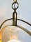 Lampadario in ottone, legno e vetro, anni '50, Immagine 5