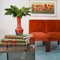 Italian Orange Velvet Chairs, 1970s, Set of 4, Image 2