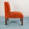 Italian Orange Velvet Chairs, 1970s, Set of 4 6