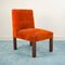 Italian Orange Velvet Chairs, 1970s, Set of 4 5