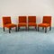 Italian Orange Velvet Chairs, 1970s, Set of 4 4