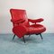 Fauteuil Inclinable Rouge, 1970s 1