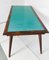 Vintage Wooden Table with Green Glass Top, 1950s 4