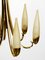 Mid-Century Modern Brass Chandelier with Long Glass Shades 8