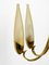 Mid-Century Modern Brass Chandelier with Long Glass Shades 7