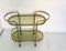Vintage Brass & Smoked Glass Trolley, 1950s 10