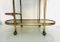 Vintage Brass & Smoked Glass Trolley, 1950s 2