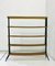 Vintage Brass & Wood Shelves, 1950s 1