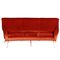 Three-Seat Velvet & Brass Curved Sofa by Marco Zanuso, 1950s, Image 3