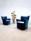 Blaue Mid-Century Sessel, 1950er, 2er Set 2