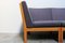 Large Blue Grey Modular GE 280 Oak Sofa by Hans J. Wegner for Getama, 1980s, Set of 7 5