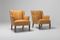 Scandinavian Modern Leather Bergere Chairs, 1960s, Set of 2 4