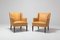 Scandinavian Modern Leather Bergere Chairs, 1960s, Set of 2 2