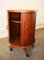 Italian Circular Teak Cabinet with Wheels, 1950s, Image 2