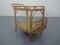 Italian Bamboo & Rattan Serving Bar Cart, 1950s 2