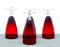 Bicchieri rossi artistici di Monica Bratt, Scandinavia, anni '50, set di 4, Immagine 2